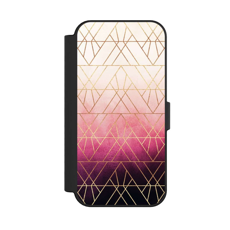 iPhone 16 NIVOflip Pink Ombre Dreiecke Golddruck