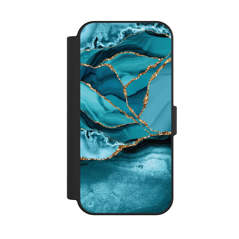 iPhone 16 NIVOflip Eisblaue Marmor Landschaft