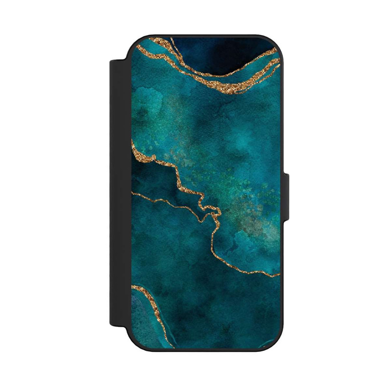 iPhone 16 NIVOflip Edelstein glänzend aquamarin