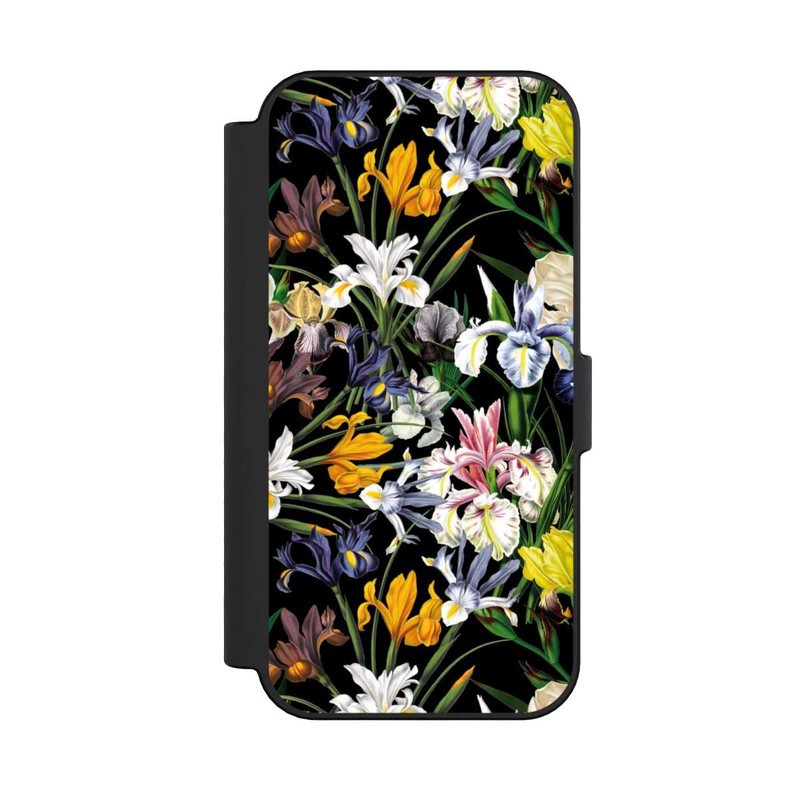iPhone 16 NIVOflip Dunkle Wildblumentapete
