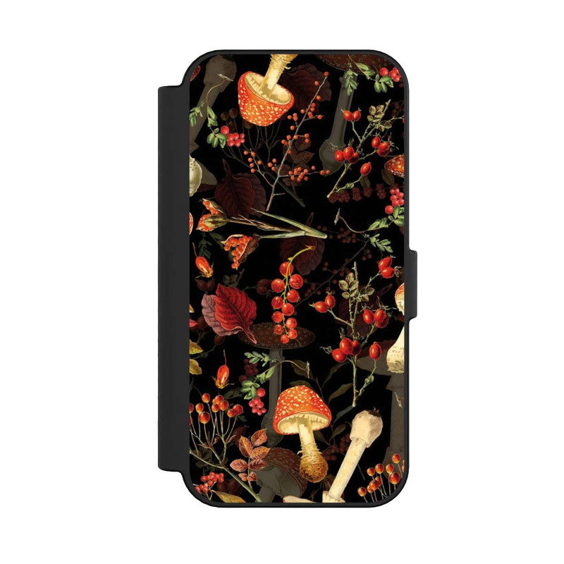 iPhone 16 NIVOflip Pilzmuster Schwarz