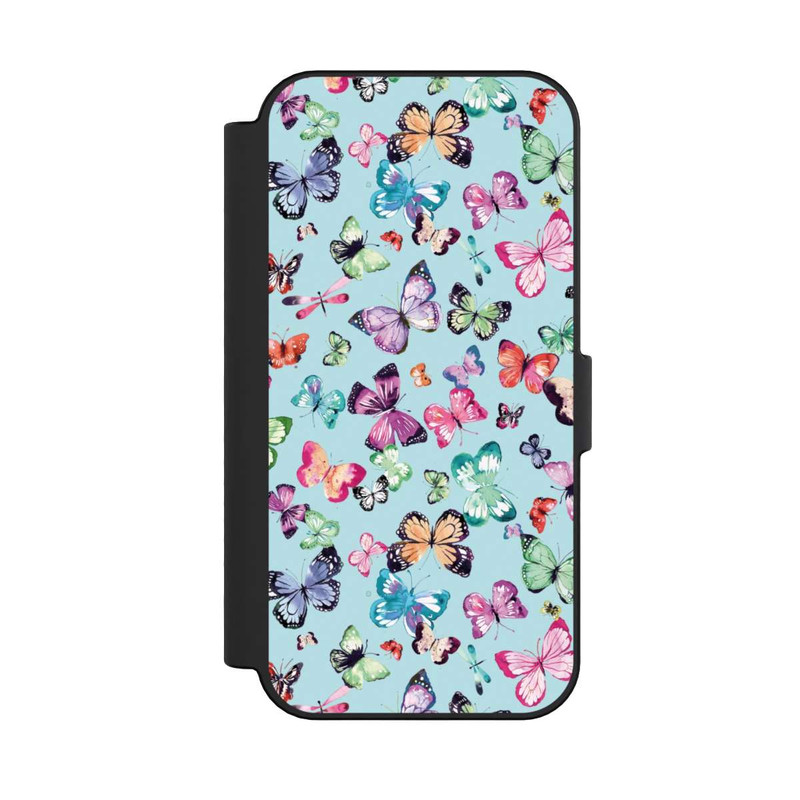 iPhone 16 NIVOflip Schmetterlinge rosa orange blau