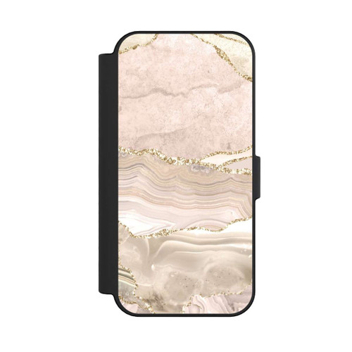 Apple iPhone 16 NIVOflip Marmor rosa-goldene Streifen