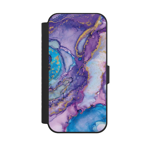Apple iPhone 16 NIVOflip Purple und Blue Swirl Ink