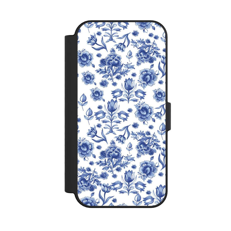 iPhone 16 NIVOflip Blaues Blumenmuster