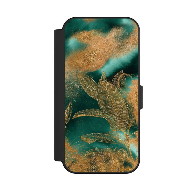 iPhone 16 NIVOflip Gold und Grün Natur