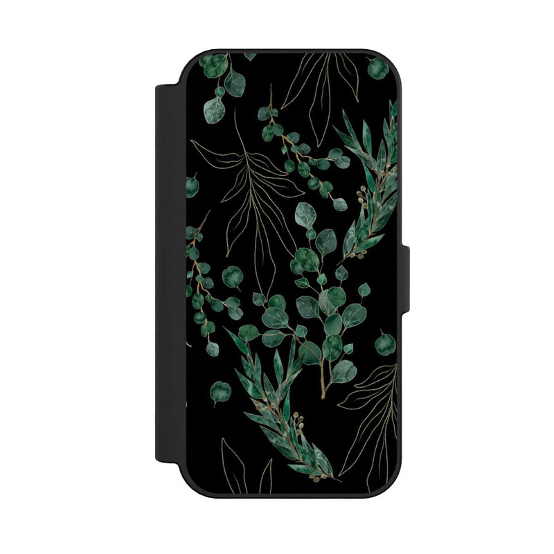 iPhone 16 NIVOflip Eukalyptusblätter schwarz