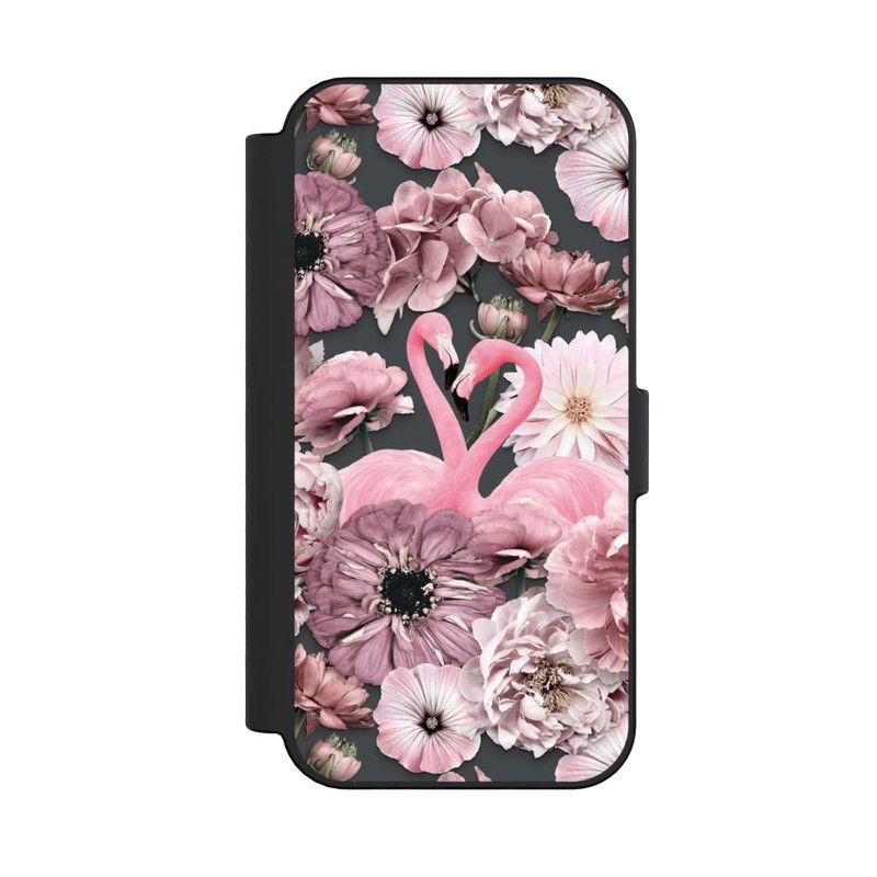 iPhone 16 NIVOflip Flamingos in Blumen Muster