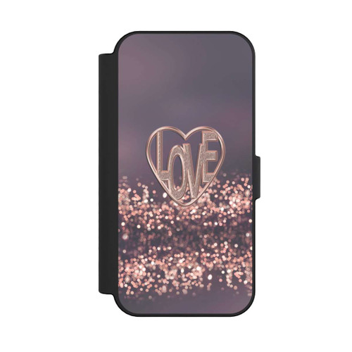 Apple iPhone 16 NIVOflip LOVE Glitzerrosa