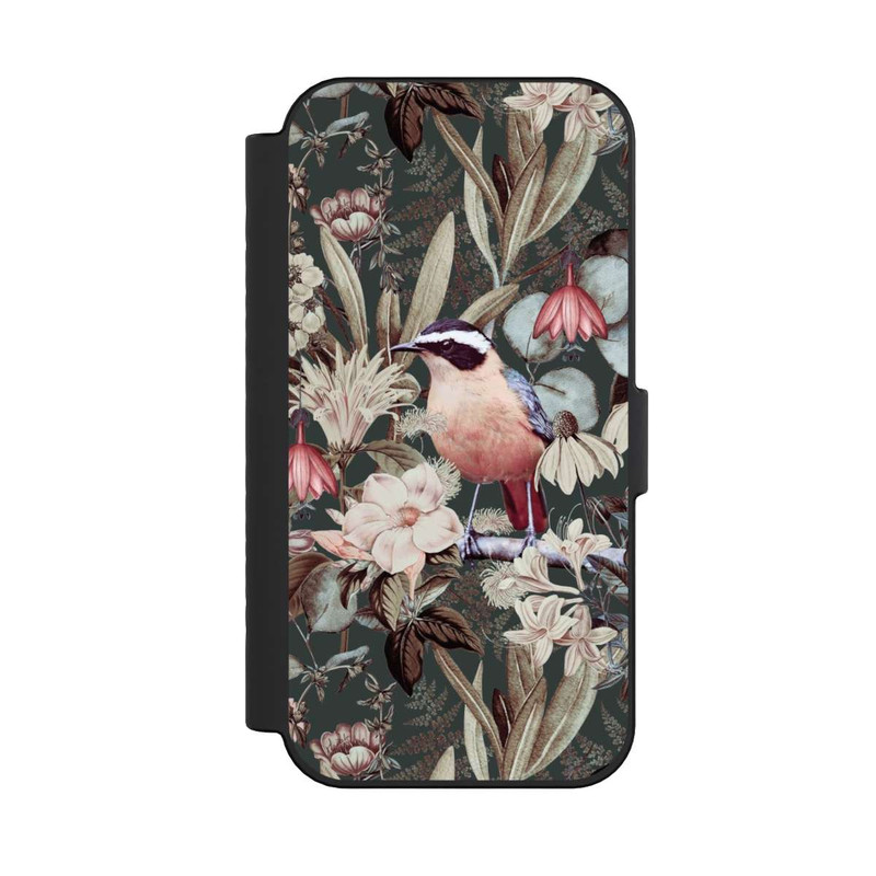 iPhone 16 NIVOflip Orange Bird in Vintage Flower Pattern