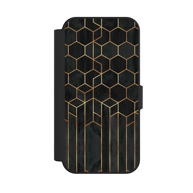iPhone 16 NIVOflip Schwarze Sechsecke