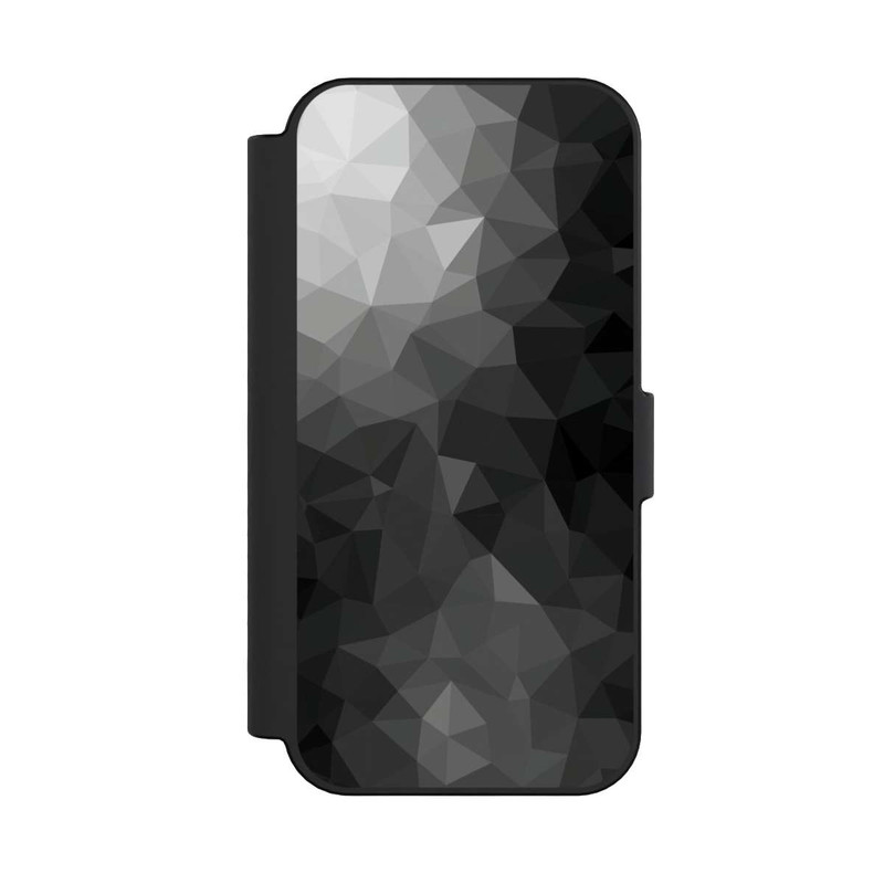 iPhone 16 NIVOflip Polygonales Mosaik Schwarz/Weiß