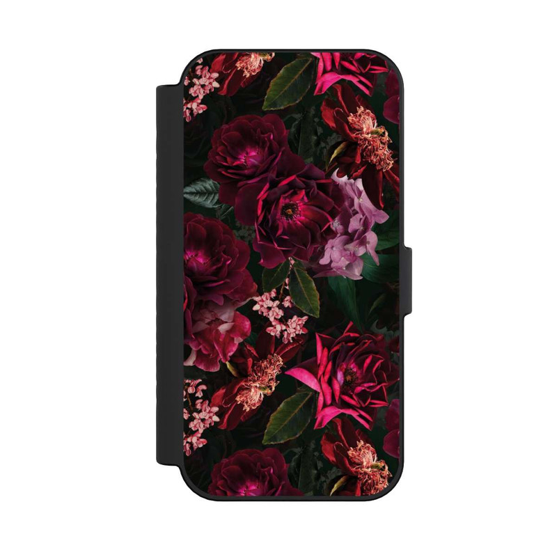iPhone 16 NIVOflip Dark Red and Pink Flowers