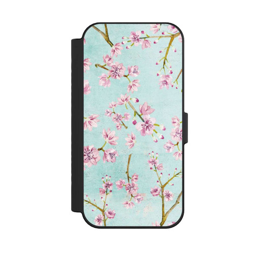 Apple iPhone 16 NIVOflip Cherry Blossom Twigs Pattern Light Blue