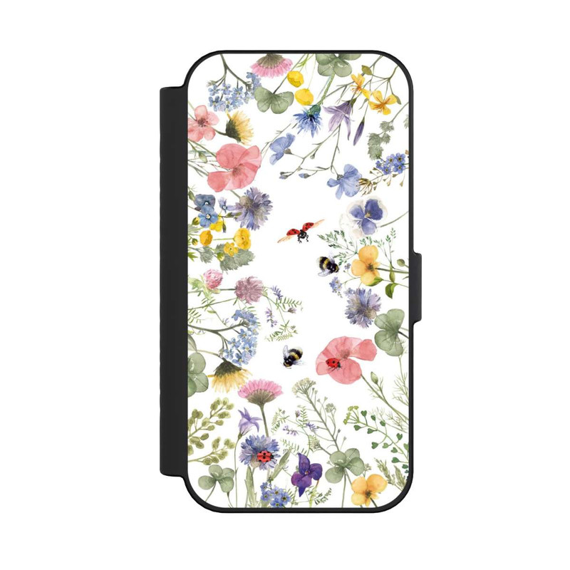 iPhone 16 NIVOflip Bunte Frühlingsblumen und Bienen