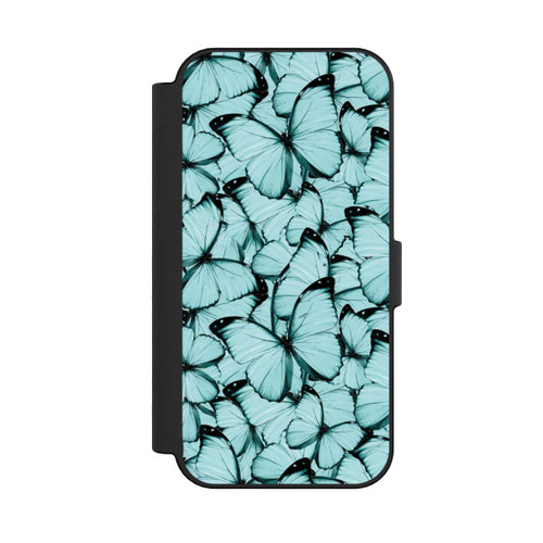 Apple iPhone 16 NIVOflip Teal Schmetterlinge