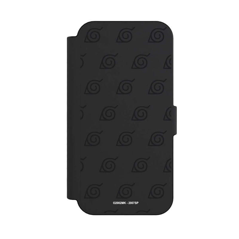 iPhone 16 NIVOflip Schwarzes Konoha-Muster Transparent