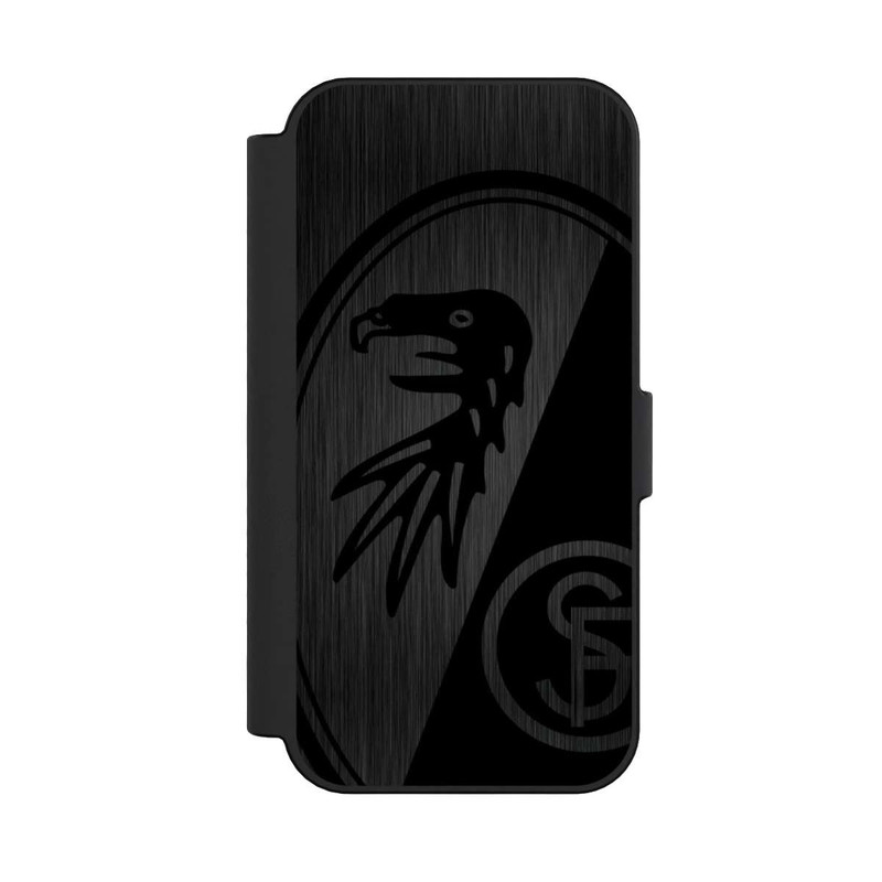 iPhone 16 NIVOflip SC Freiburg Kratzen Horizontal Metall Hintergrund