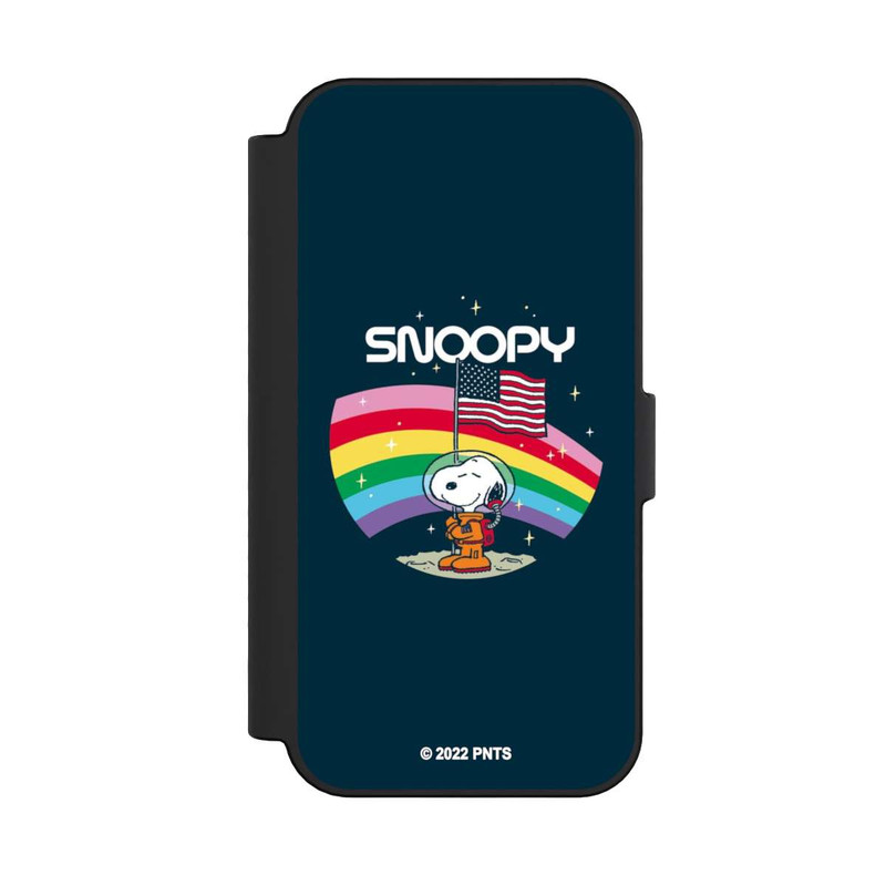 iPhone 16 NIVOflip Snoopy Weltraumreisender Regenbogen