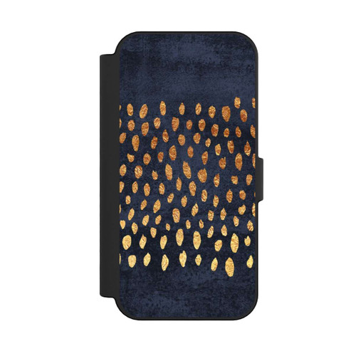 Apple iPhone 16 NIVOflip Muster Gold und Marine