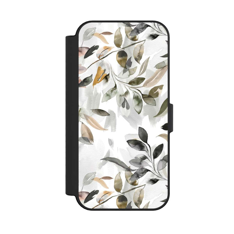 iPhone 16 NIVOflip Aquarellblätter neutral