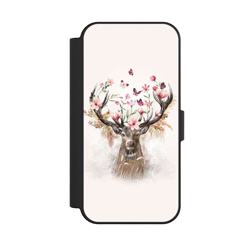 iPhone 16 NIVOflip Hirsch Blumen Geweih