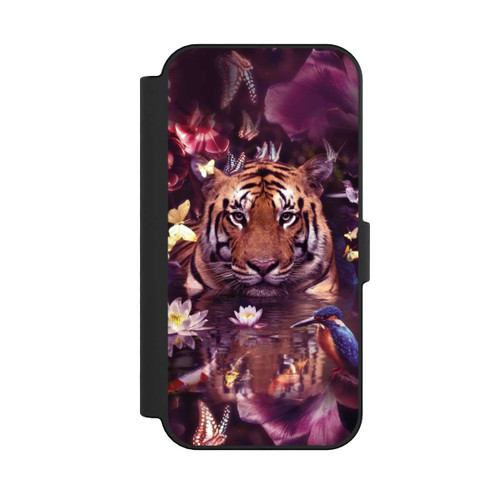 Apple iPhone 16 NIVOflip Tiger Blumenrahmen