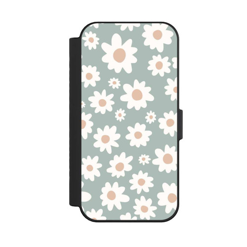 Apple iPhone 16 NIVOflip Daisy Flower Seamless Pattern Green