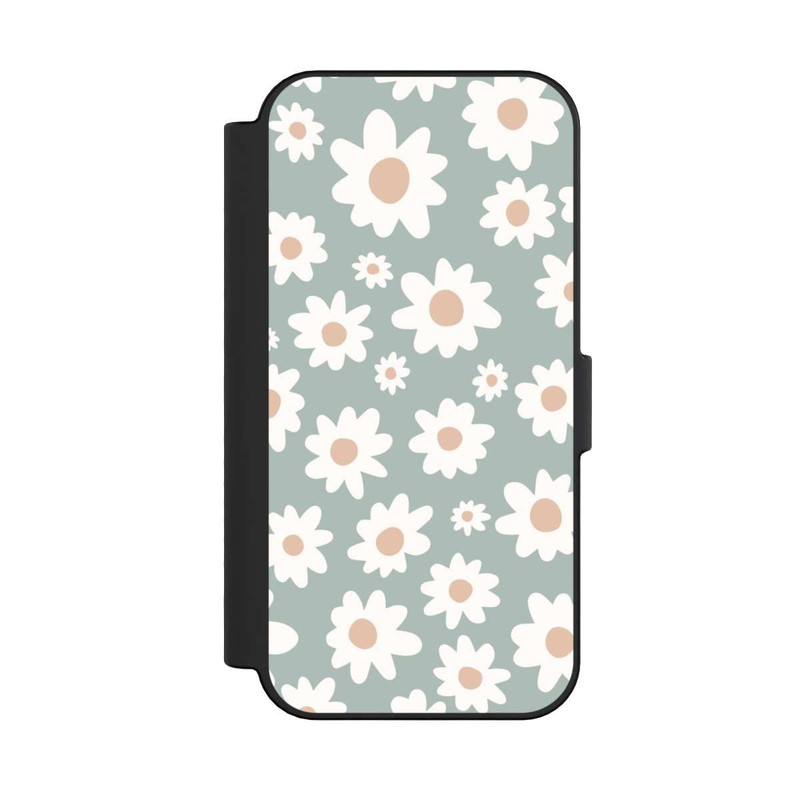 iPhone 16 NIVOflip Gänseblümchen Muster grün