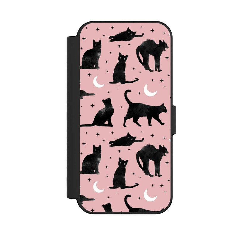 iPhone 16 NIVOflip Lune & Chats Fond Rose