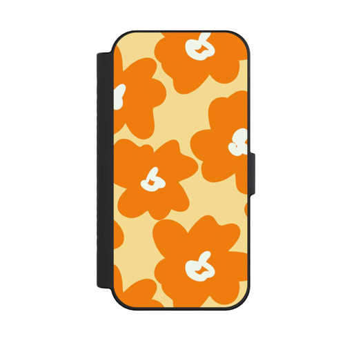 Apple iPhone 16 NIVOflip Retro Blumenmuster Päivi Gelb Orange