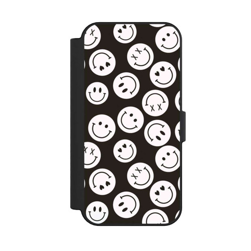 Apple iPhone 16 NIVOflip Smiles Emotes Pattern Black And White
