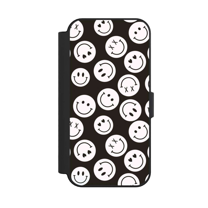 iPhone 16 NIVOflip Smiles Emotes Pattern Black And White