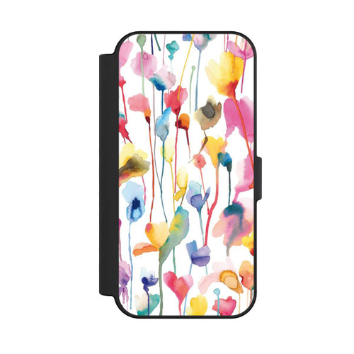 Apple iPhone 16 NIVOflip Aquarell Wildblumen bunt