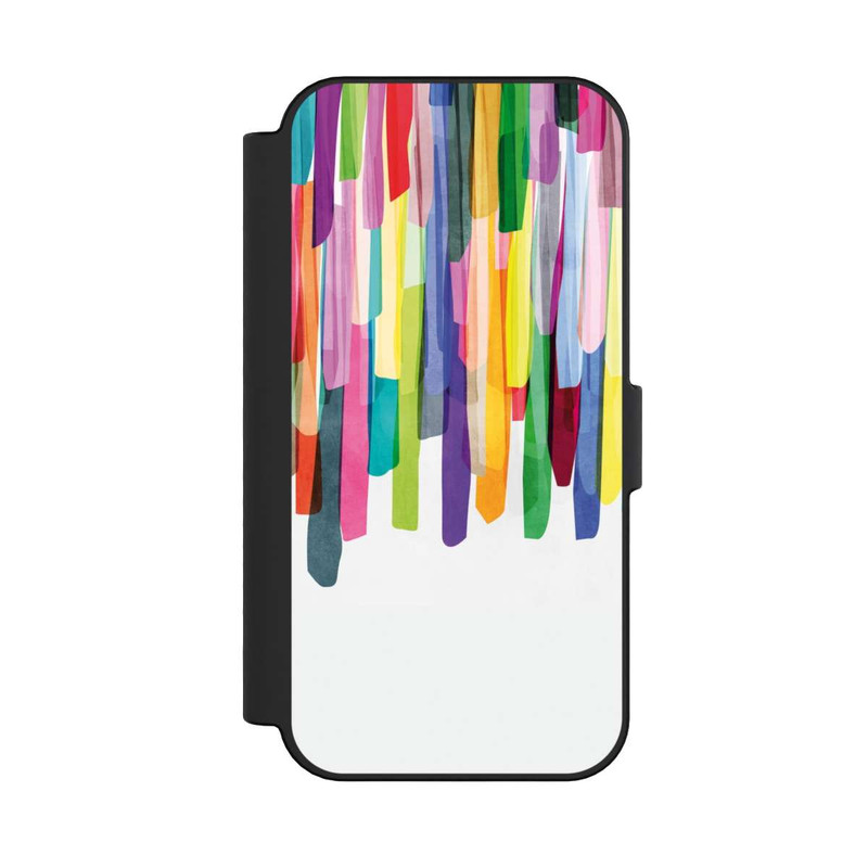 iPhone 16 NIVOflip Bunte Streifen Weißer Hintergrund