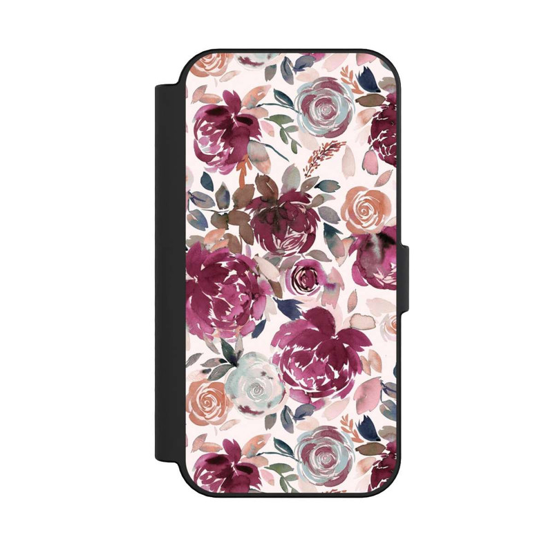 iPhone 16 NIVOflip Pivoines et roses d'automne Rose