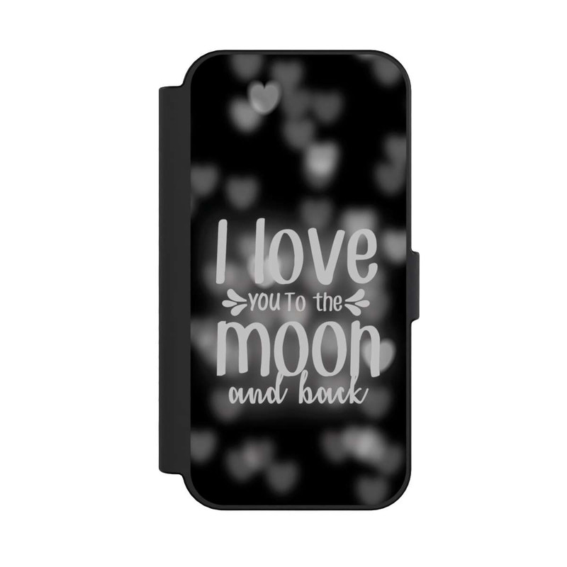 iPhone 16 NIVOflip I Love You to The Moon And Back Black Hearts