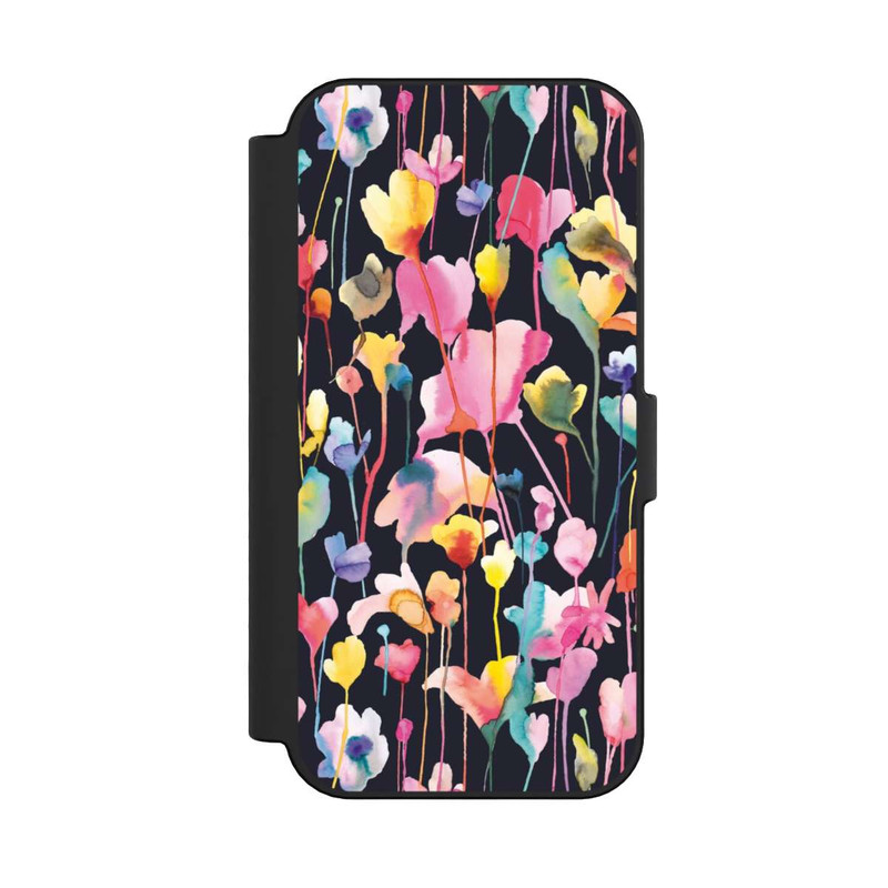 iPhone 16 NIVOflip Wildblumen schwarz