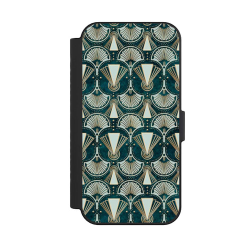 Apple iPhone 16 NIVOflip Art Deco Green Pattern