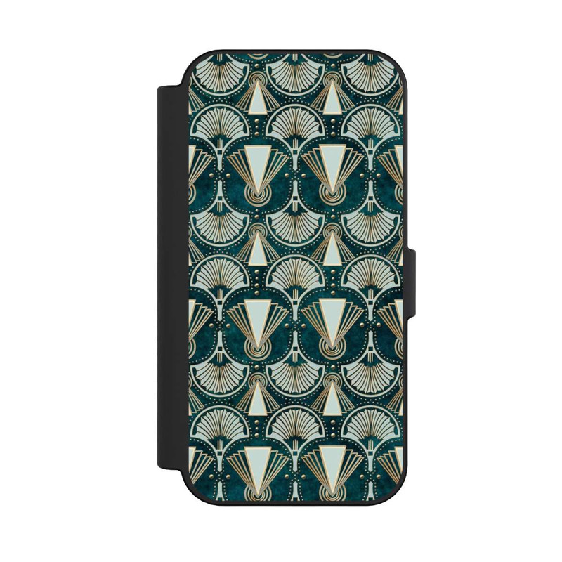 iPhone 16 NIVOflip Art Deco Green Pattern