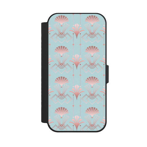 Apple iPhone 16 NIVOflip Art Deco Rose Gold Elegance Blue