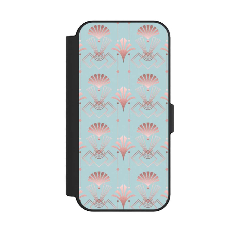 iPhone 16 NIVOflip Art Deco Rose Gold Elegance Blue