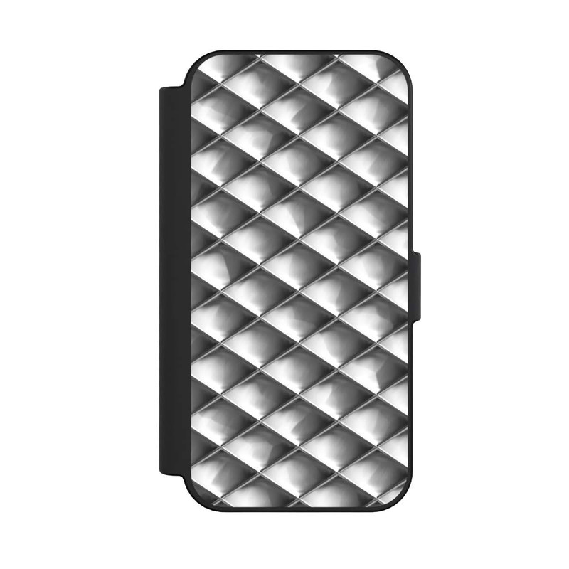 iPhone 16 NIVOflip Glamour Silver Squares