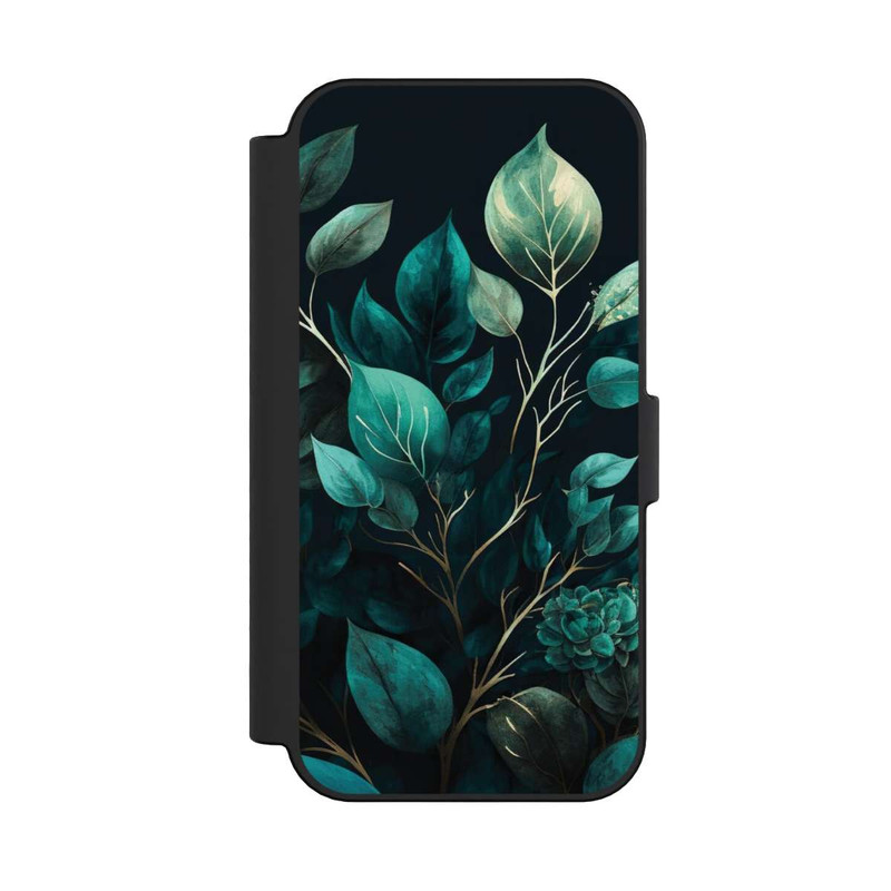 iPhone 16 NIVOflip Eukalyptus dunkler Hintergrund