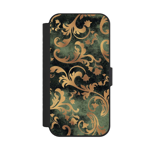 Apple iPhone 16 NIVOflip Damask Wallpaper Dark Green