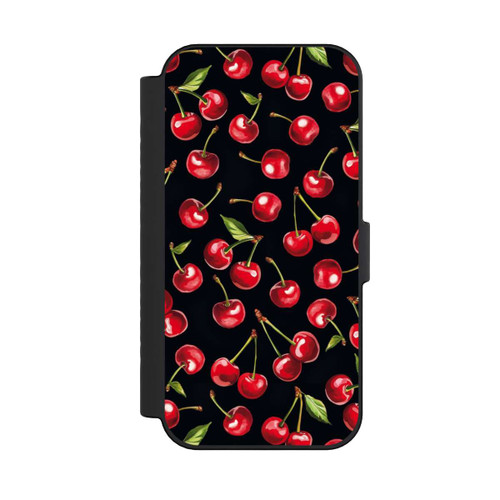 Apple iPhone 16 NIVOflip Cherry Pattern Black With AI