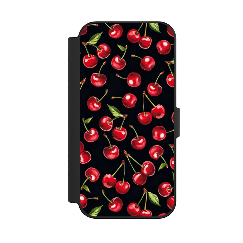 iPhone 16 NIVOflip Cherry Pattern Black with AI