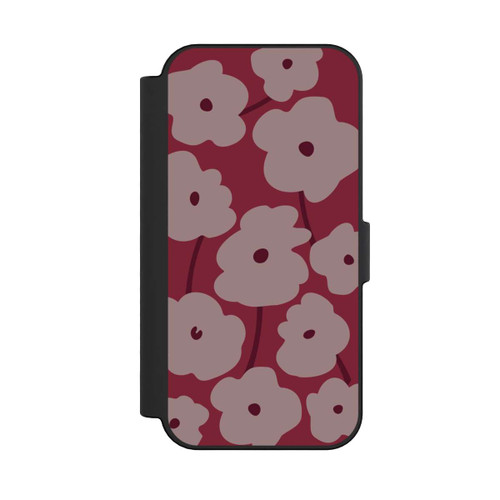 Apple iPhone 16 NIVOflip Minimalistische Blumen Bordeaux
