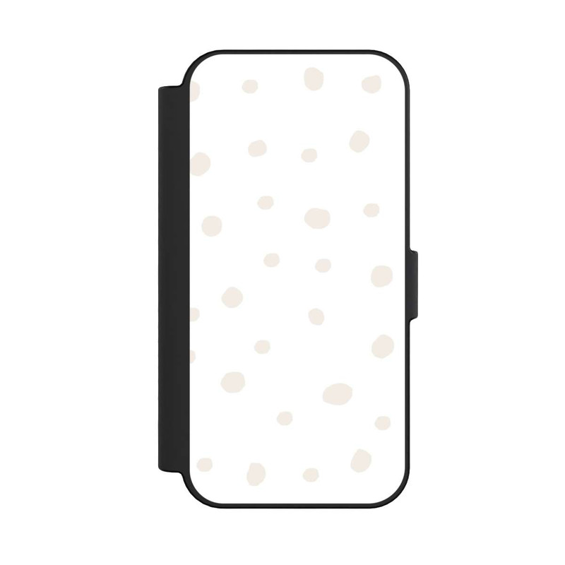 iPhone 16 NIVOflip Punktmuster Weiß Braun