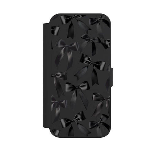 Apple iPhone 16 NIVOflip Schwarze Satinschleifen